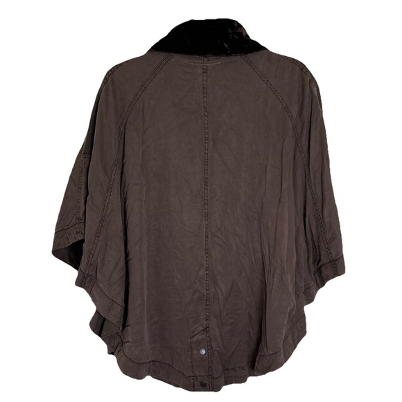 Anthropologie Hei Hei Brown Button Up Cape Coat 3/4 Sleeve Woman's XS - Picture 4 of 5